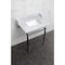 Kingston Brass 30 Carrara Marble Console Sink with Brass Legs, Marble WhiteMatte Black LMS3022M8SQ0 - alternate 3